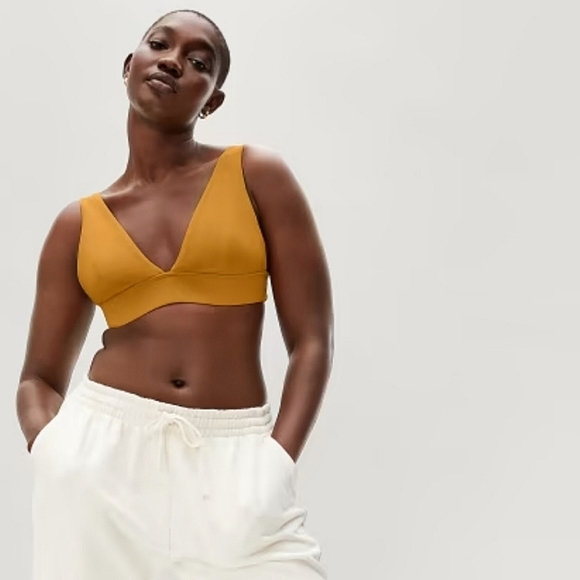 NWT Everlane Triangle bikini top in yellow size large - Picture 5 of 7